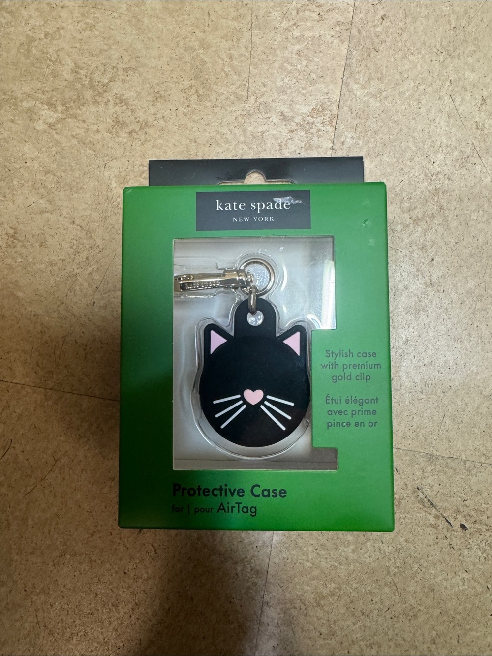 Kate Spade New York black cat AirTag protective case
